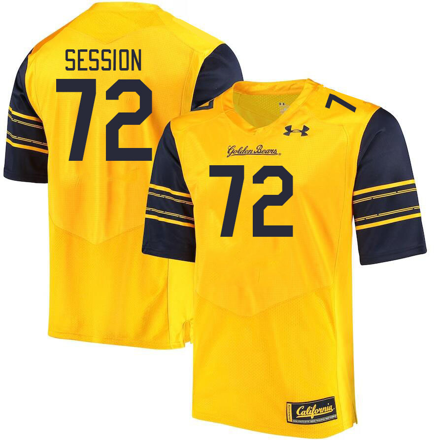 Men #72 T.J. Session California Golden Bears College Football Jerseys Stitched Sale-Gold